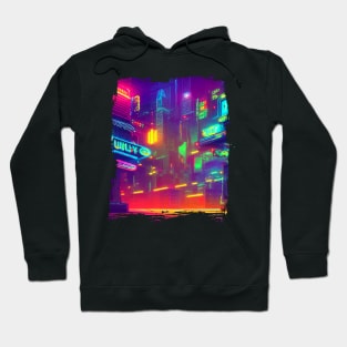 Japan Neon City Lights Hoodie